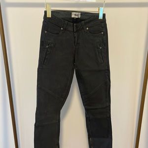 PAIGE DENIN CARGO SKINNY JEANS WITH ZIPPER SIZE 25 GREY